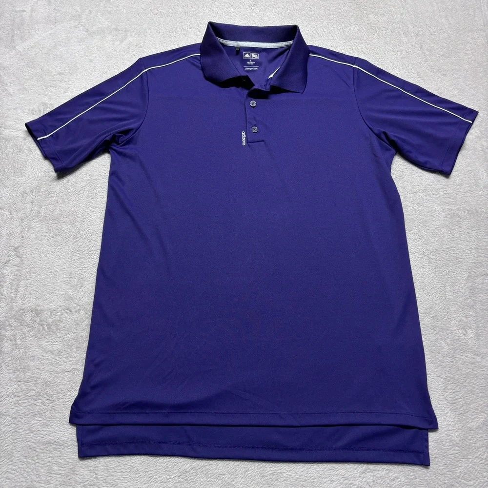 Adidas Golf Polo Shirt Mens L Adizero Purple Short Sleeve Z95242 EUC